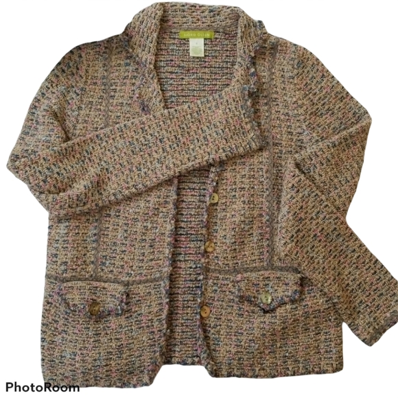 Sigrid Olson knobby tweed button up Sweater Jacket - Picture 2 of 12